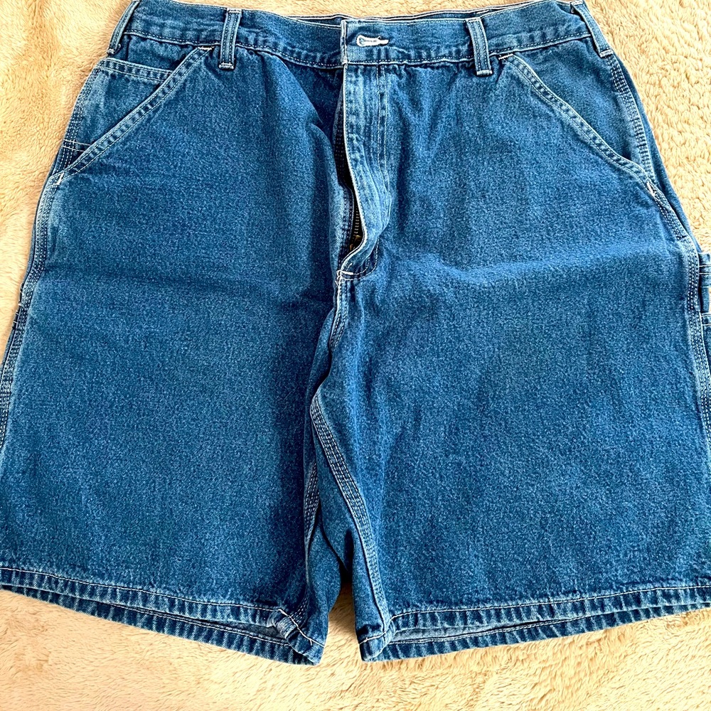 Carhartt size 38 denim carpenters shorts.